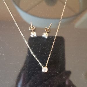 Diamond Solitary Necklace 14k Rose Gold